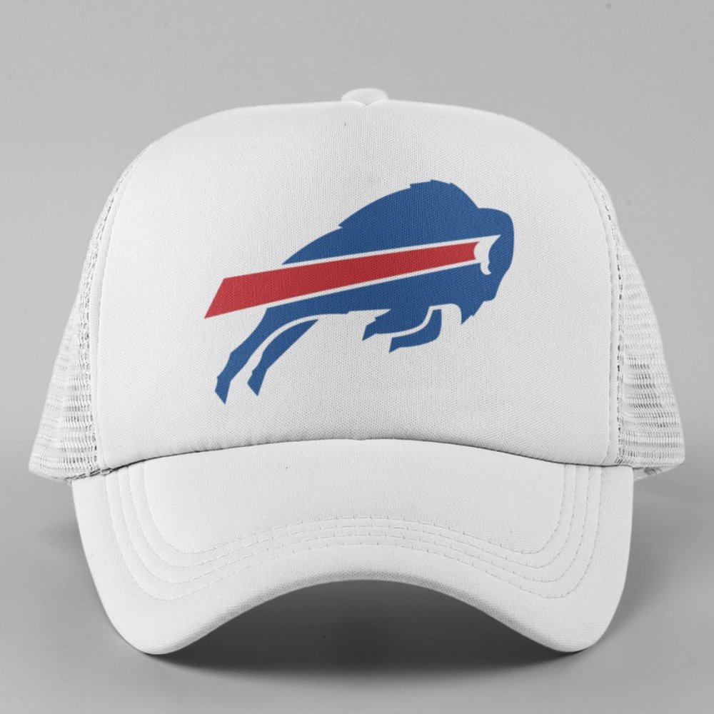 NEW Buffalo Bills Logo Foam Trucker Mesh Snapback Hat WHITE